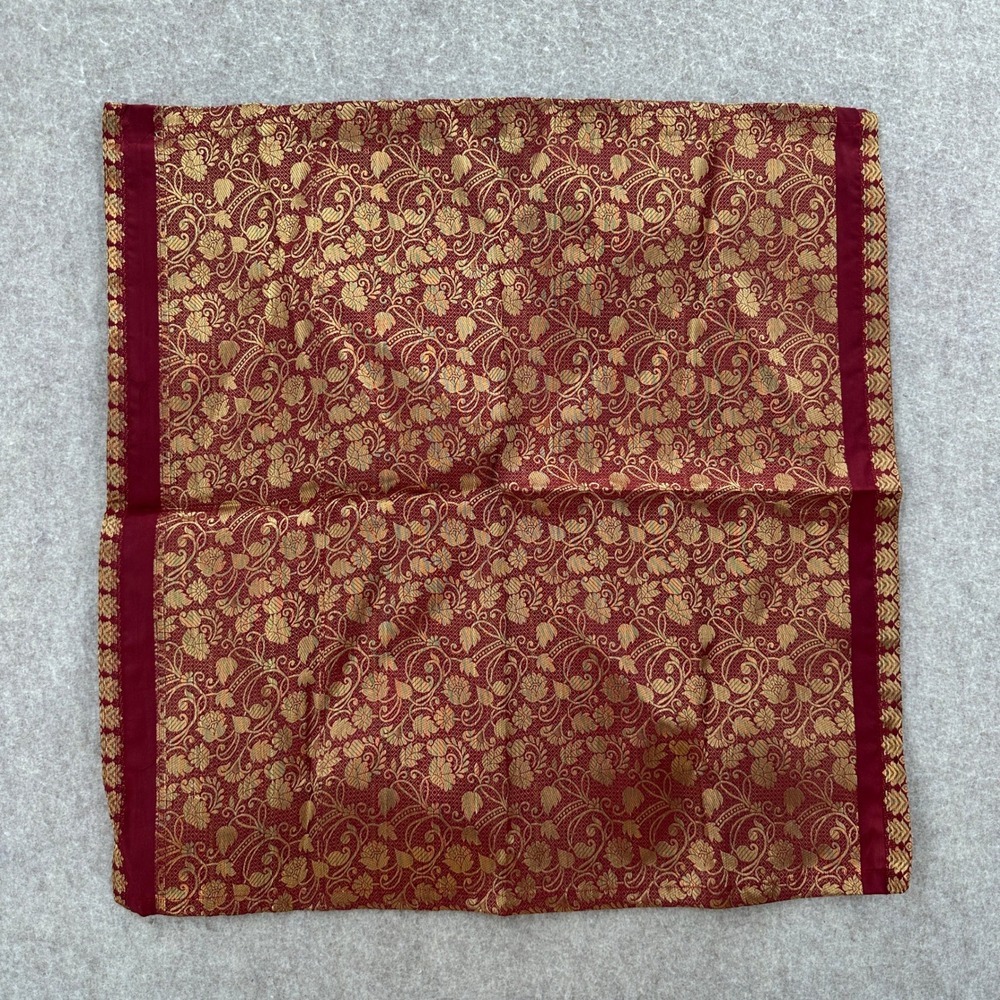 Unbranded Cloth Napkins Set of 4 18x18 Burgundy Gold Floral Brocade Elegant